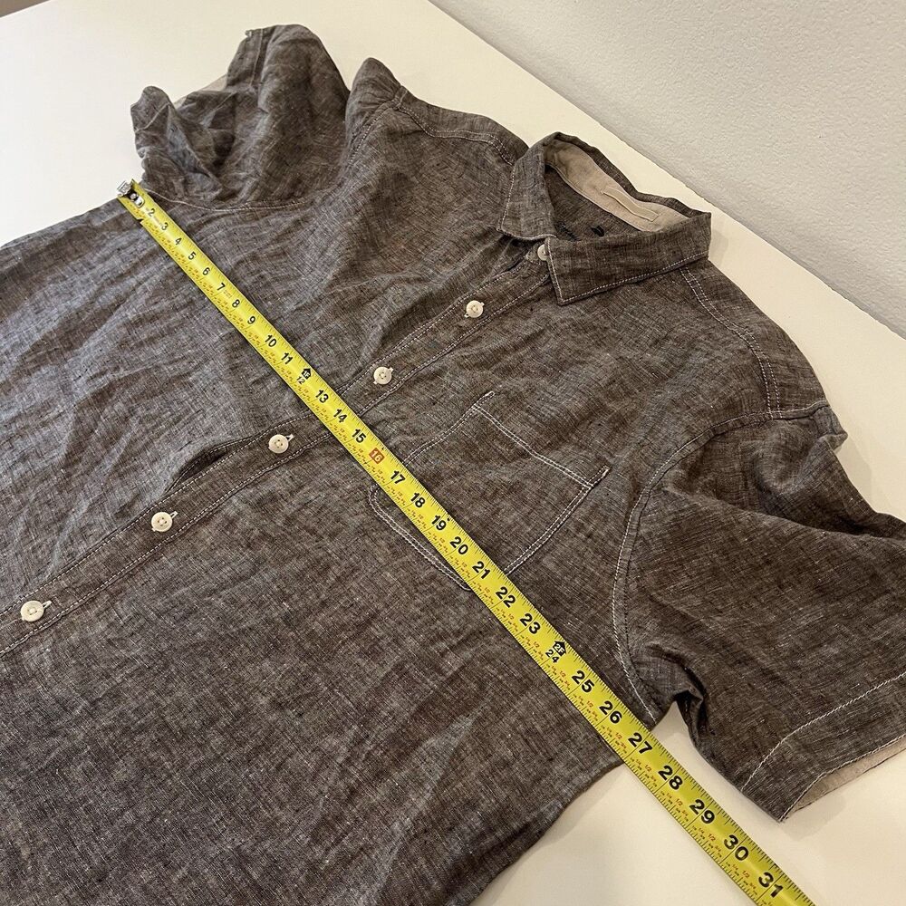 Tommy Bahama Shirt Men's XXL Gray 100% Linen Lightweight Pocket Casual Collar - Picture 7 of 8